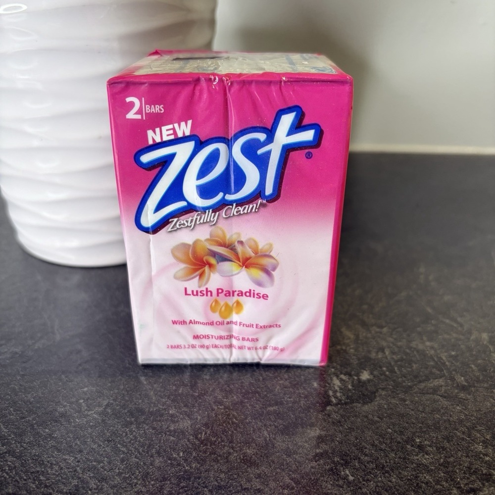 Zest Lush‎ Paradise Almond Oil Fruit Extracts Moisturizing Bar Soap 2 Pack